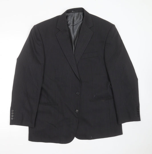 BHS Mens Grey Herringbone Polyester Jacket Suit Jacket Size 42