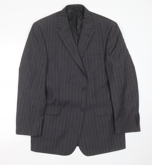 Marks and Spencer Mens Grey Striped Wool Jacket Suit Jacket Size 42