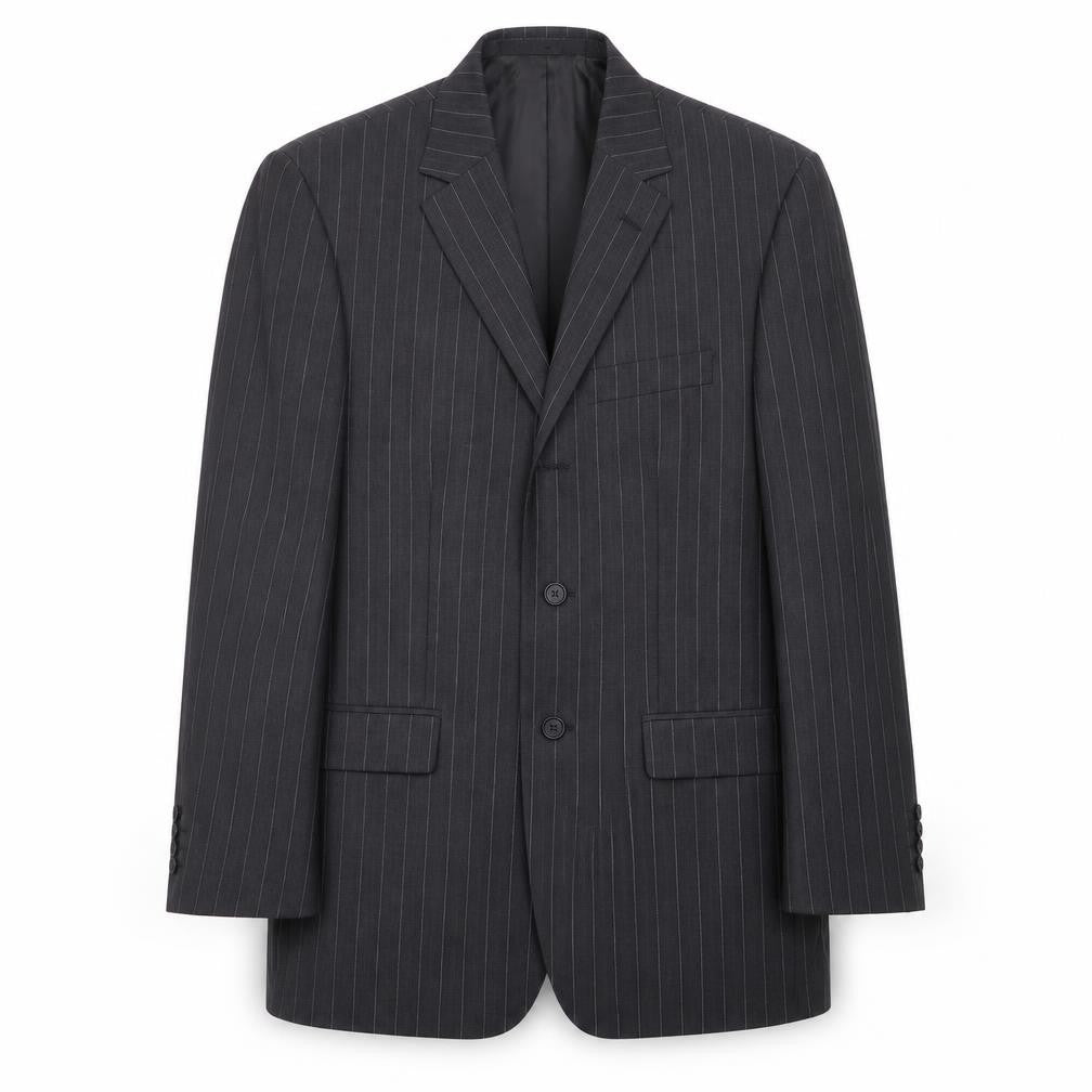 Marks & Spencer Mens Grey Striped Wool Jacket Suit Jacket Size 42