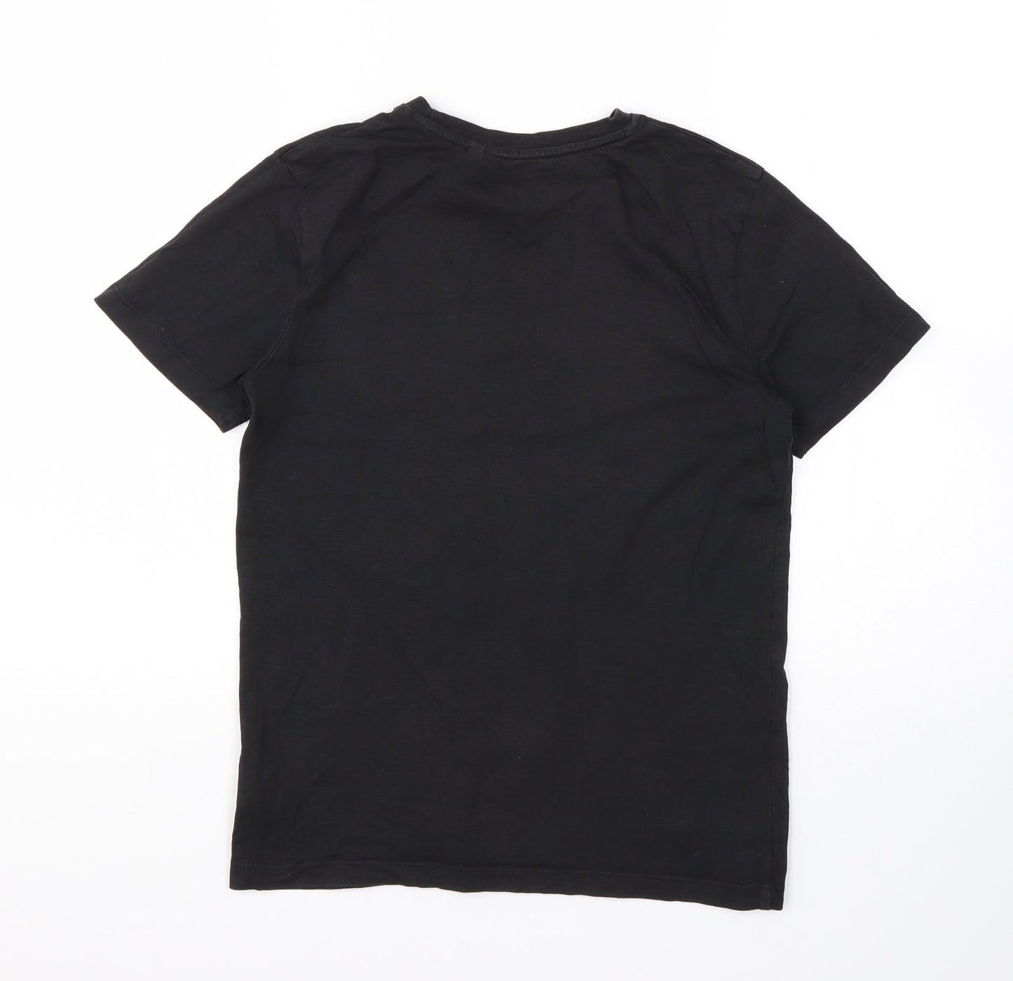 NEXT Boys Black  Cotton Basic T-Shirt Size 10 Years Round Neck