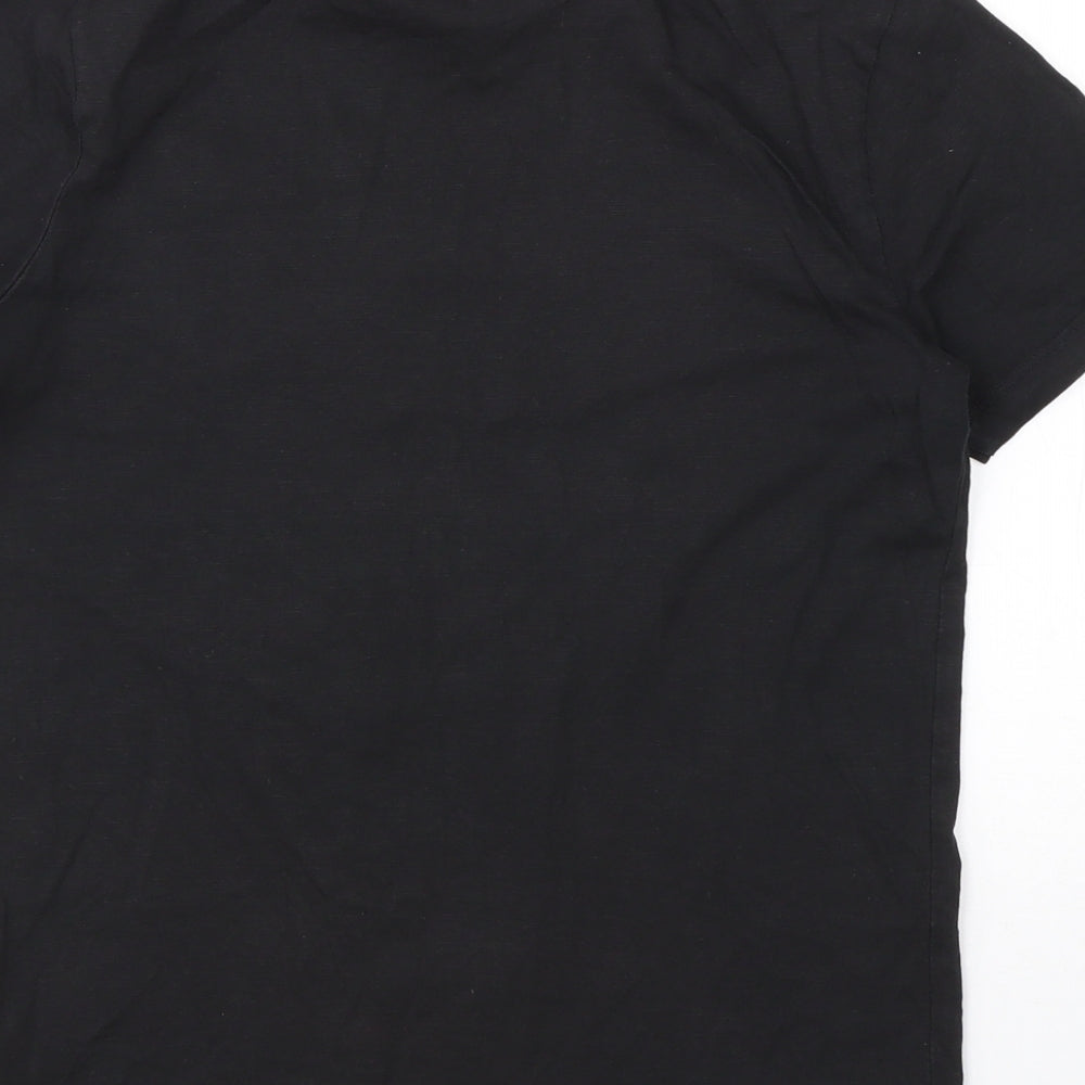 NEXT Boys Black  Cotton Basic T-Shirt Size 10 Years Round Neck