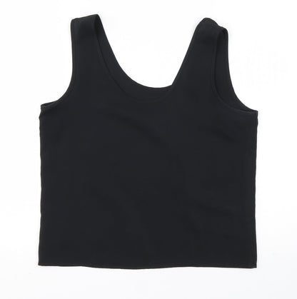 Preloved St Michael Womens Black  Polyester Basic Tank Size 12 Round Neck - Front