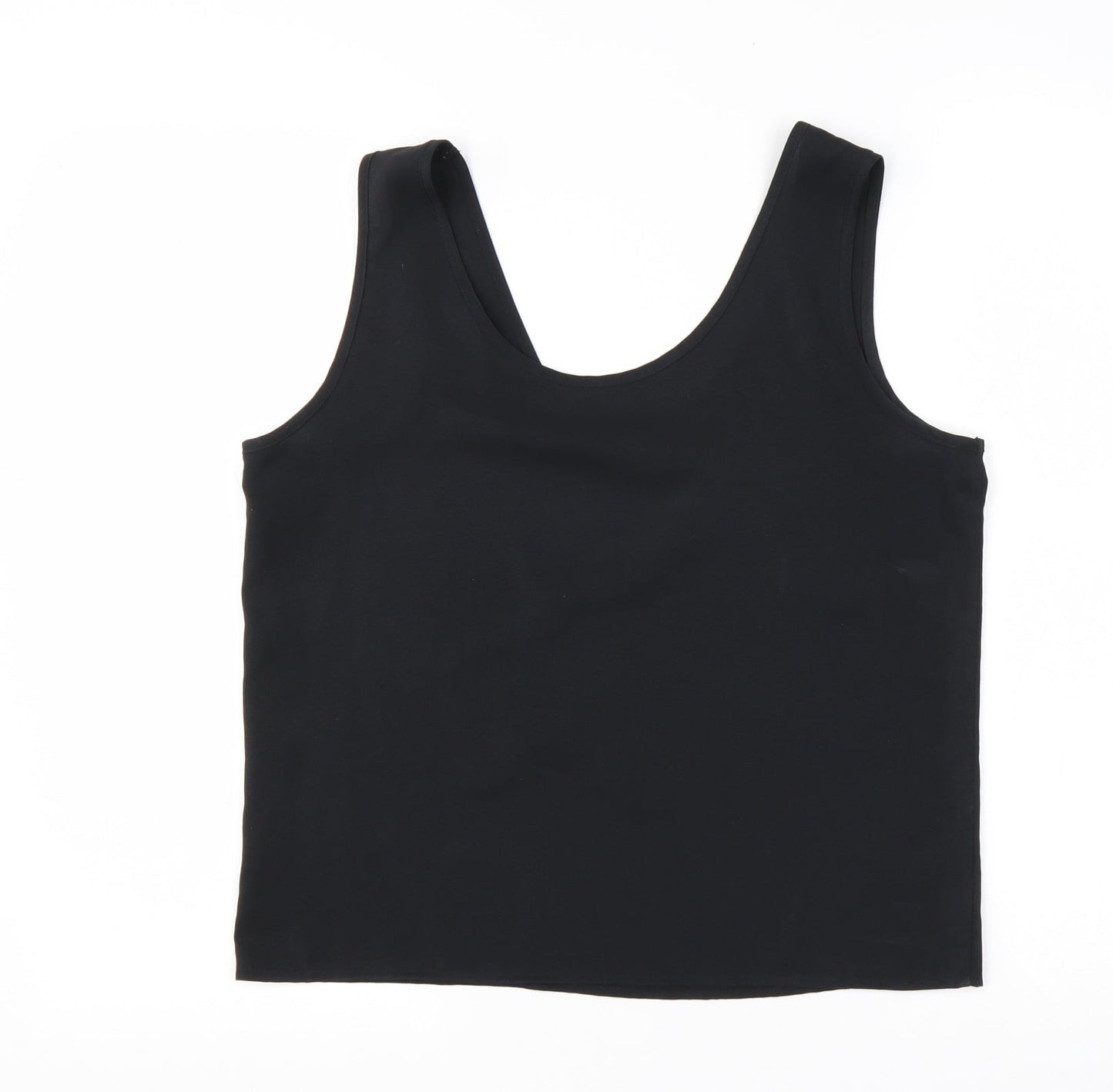 St Michael Womens Black  Polyester Basic Tank Size 12 Round Neck