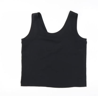 Preloved St Michael Womens Black  Polyester Basic Tank Size 12 Round Neck - Back