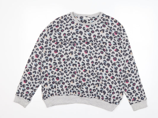 M&S Girls Multicoloured Round Neck Animal Print Viscose Pullover Jumper Size 14-15 Years