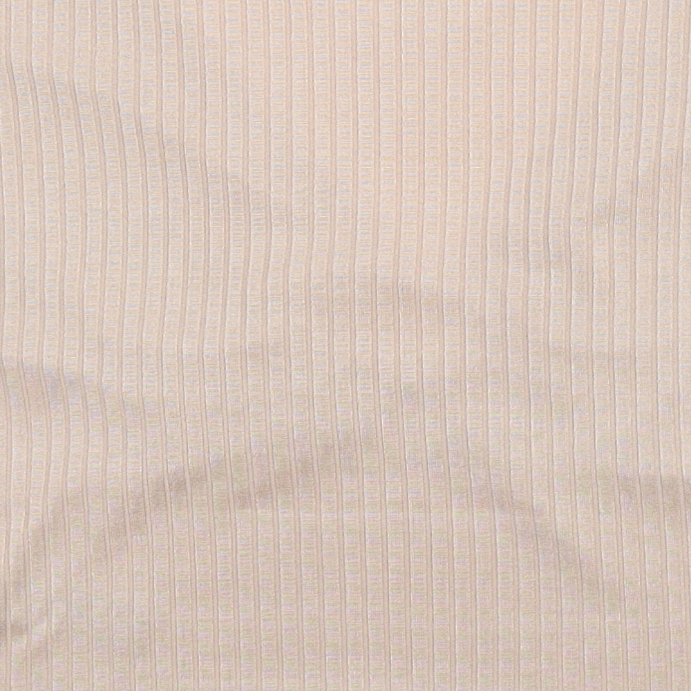 Miss Selfridge Womens Pink  Polyester Cropped T-Shirt Size 12 V-Neck - sexy