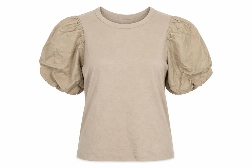 H&M Womens Brown  Cotton Basic T-Shirt Size M Crew Neck - Stylish arms