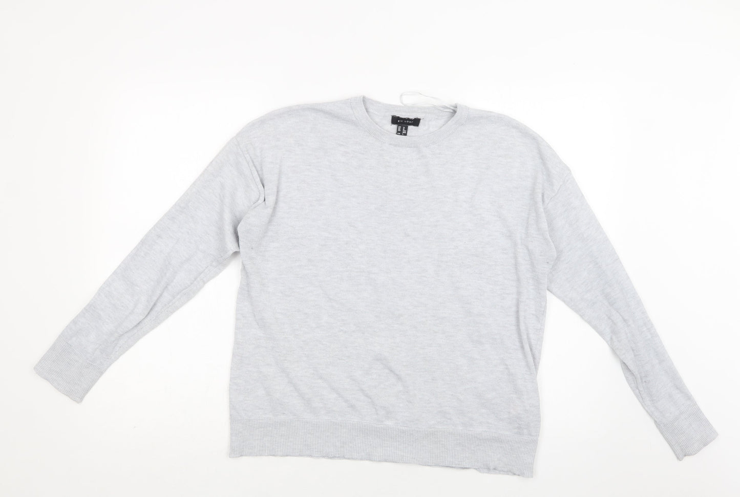 New Look Womens Grey Crew Neck  Polyester Pullover Jumper Size M