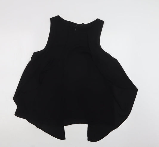 River Island Womens Black  Polyester Basic Blouse Size 10 Round Neck