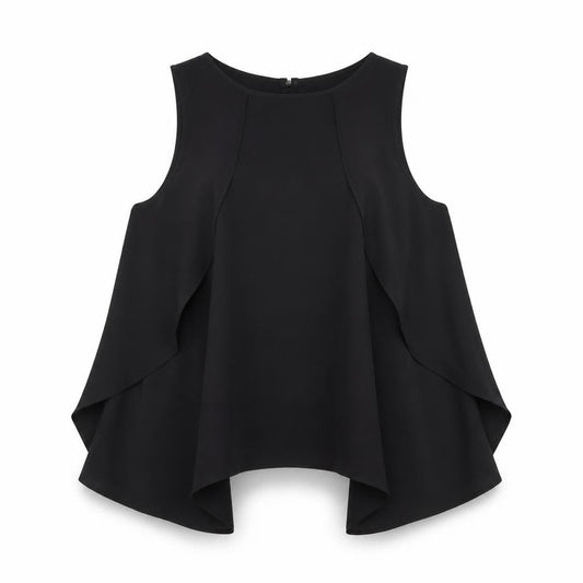 River Island Womens Black  Polyester Basic Blouse Size 10 Round Neck