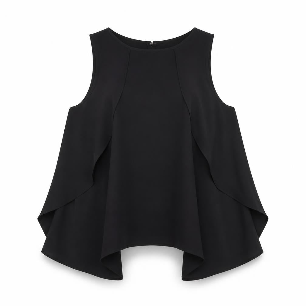 River Island Womens Black  Polyester Basic Blouse Size 10 Round Neck