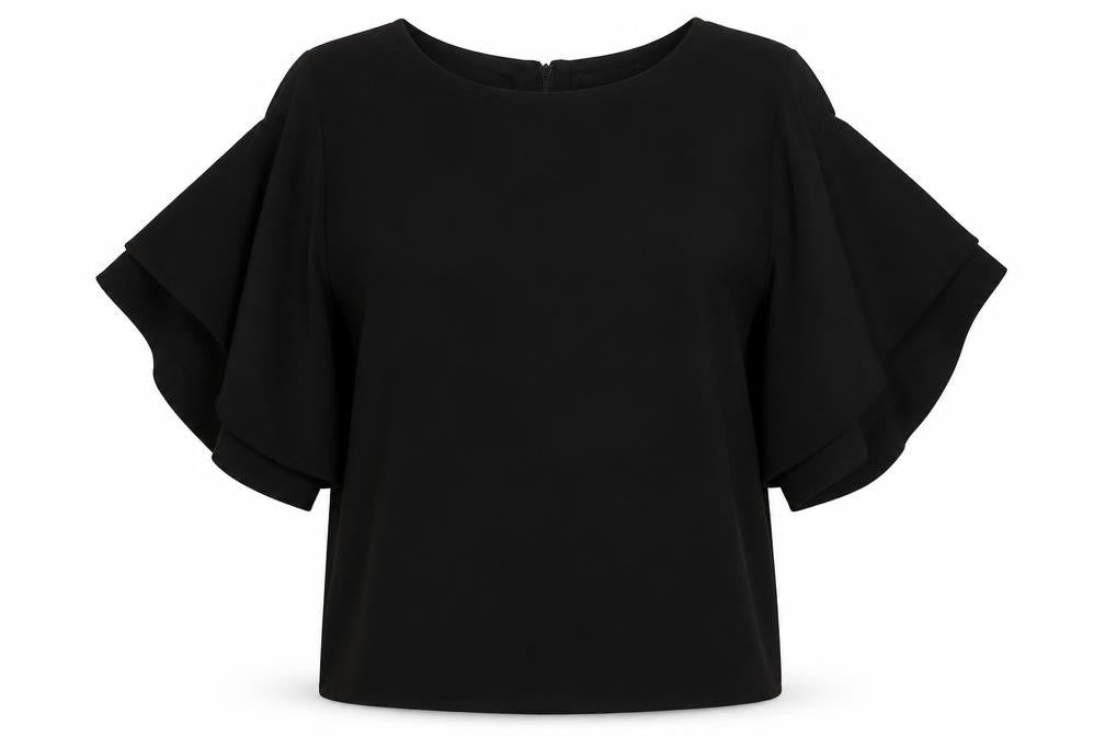 H&M Womens Black  Polyester Basic Blouse Size S Round Neck