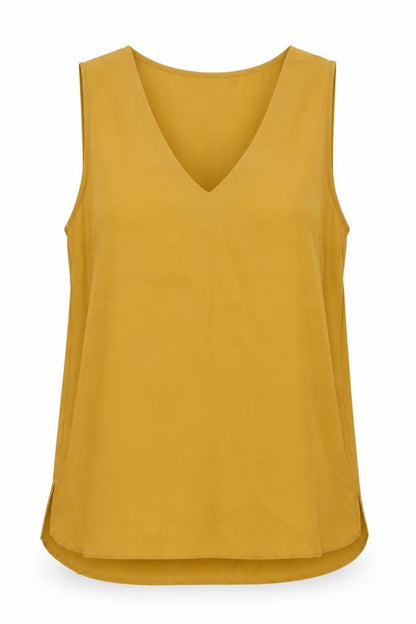 Primark Womens Yellow  Polyester Basic Button-Up Size 10 V-Neck