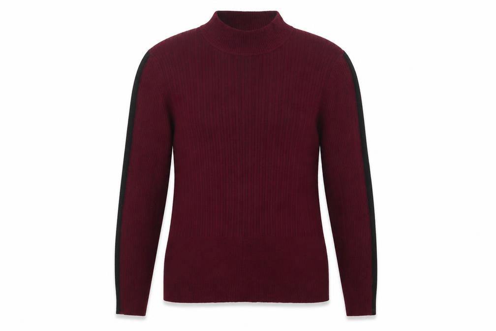 M7S Womens Purple Mock Neck  Viscose Pullover Jumper Size 16