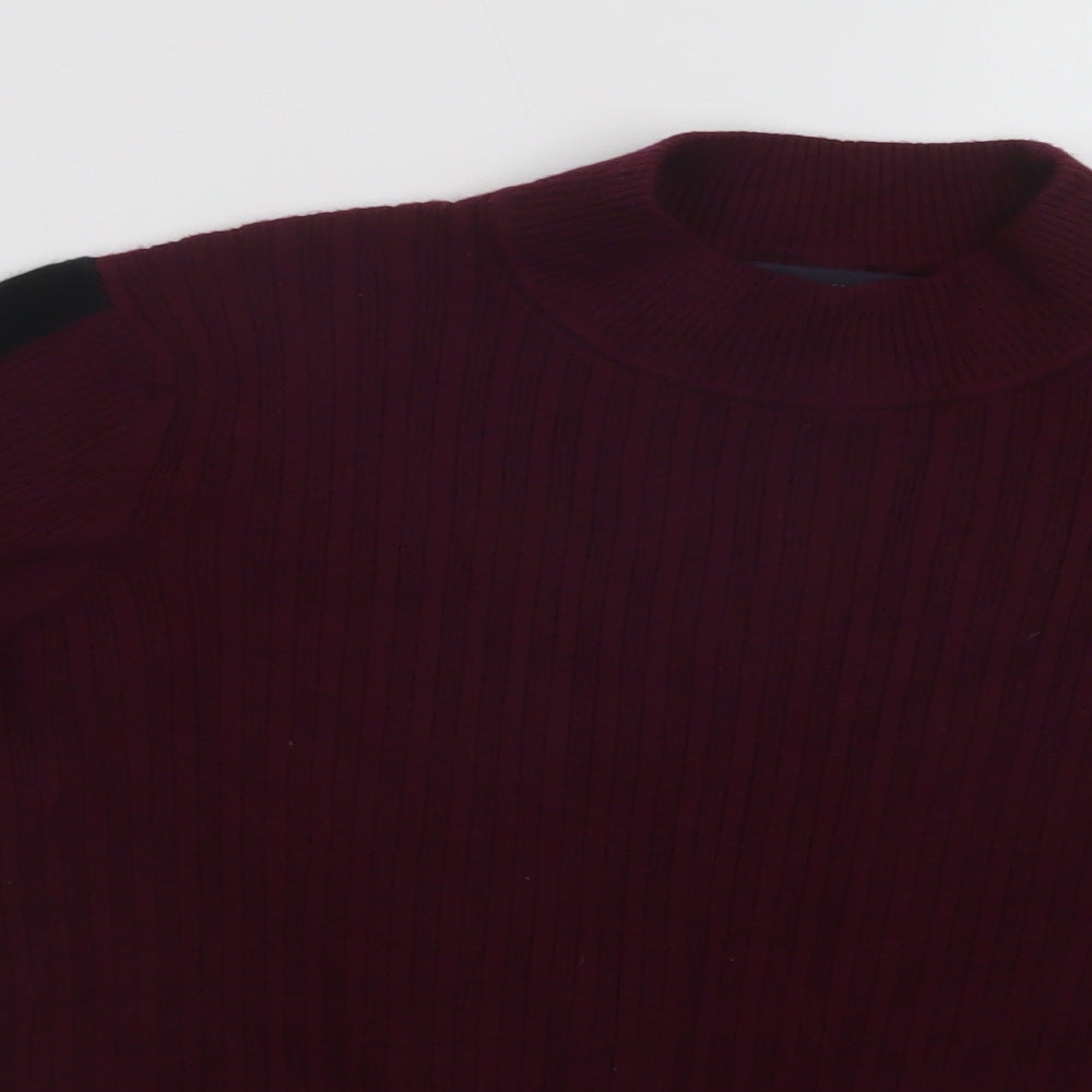 M7S Womens Purple Mock Neck  Viscose Pullover Jumper Size 16