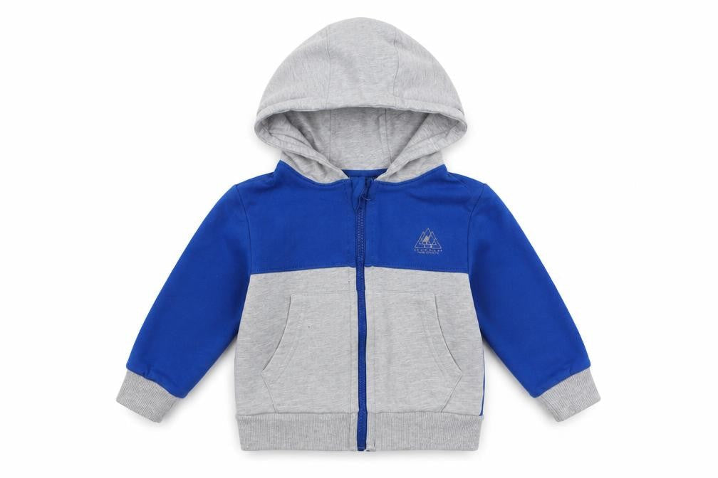 Studio Baby Grey Colourblock Cotton Full Zip Jumper Size 12-18 Months  Zip
