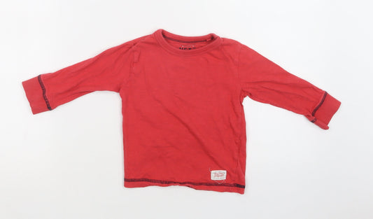 NEXT Baby Red  Cotton Basic T-Shirt Size 12-18 Months Crew Neck
