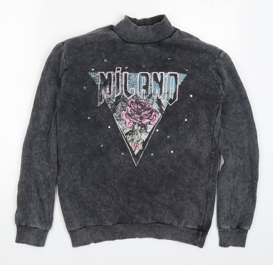 Select Womens Grey  Cotton Pullover Sweatshirt Size S  Pullover - Milano