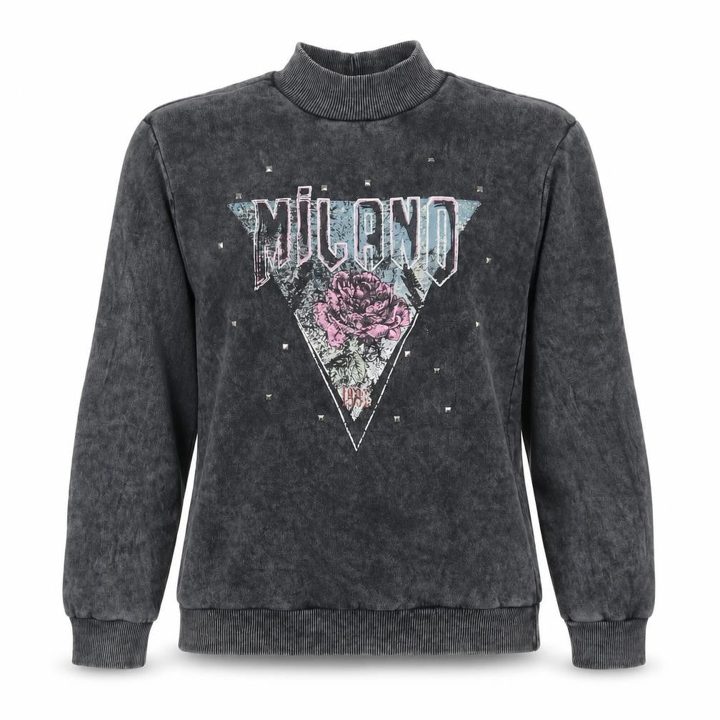 Select Womens Grey  Cotton Pullover Sweatshirt Size S  Pullover - Milano