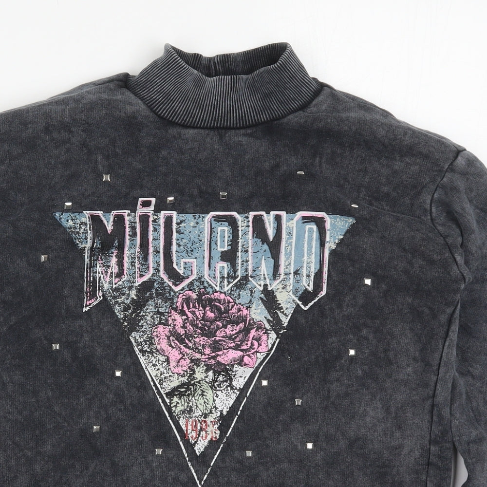 Select Womens Grey  Cotton Pullover Sweatshirt Size S  Pullover - Milano