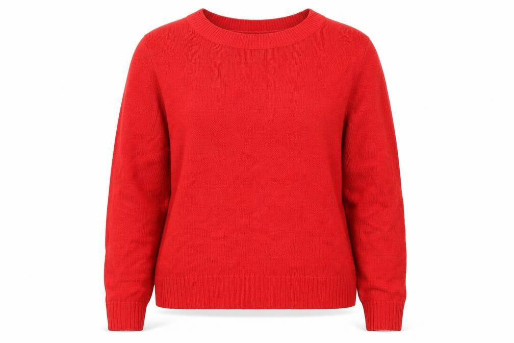 H&M Womens Red Round Neck  Acrylic Pullover Jumper Size L