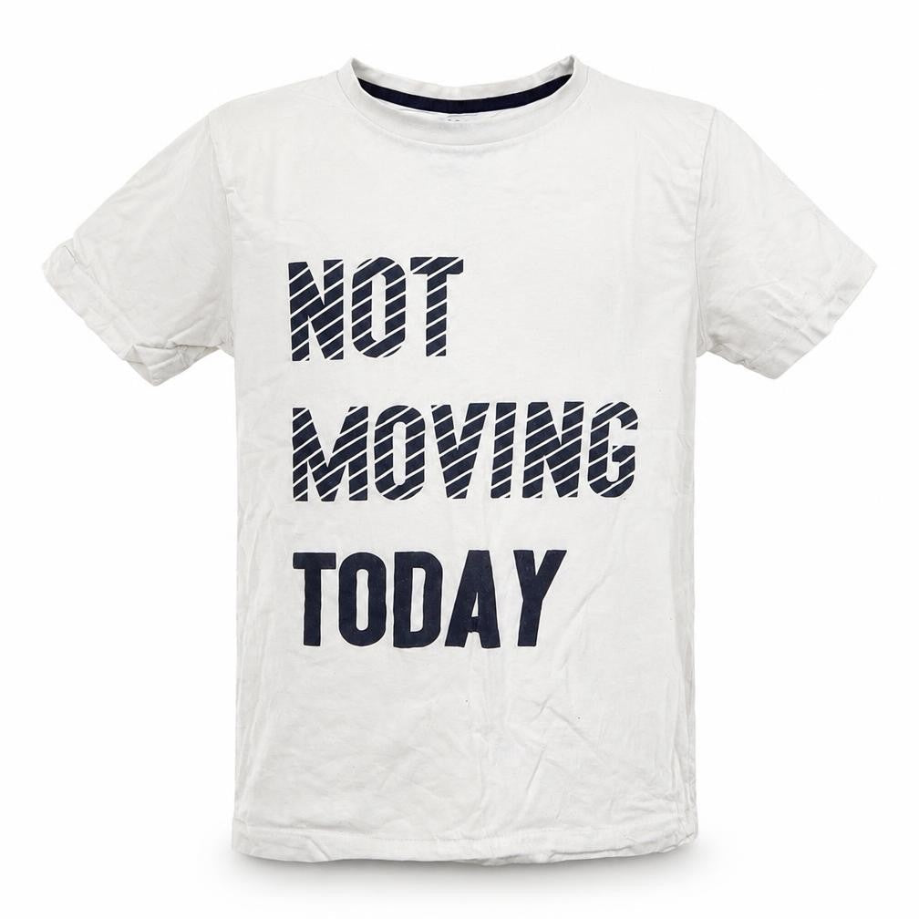 Matalan Boys White  Cotton Basic T-Shirt Size 10-11 Years Crew Neck Pullover - Not Moving Today