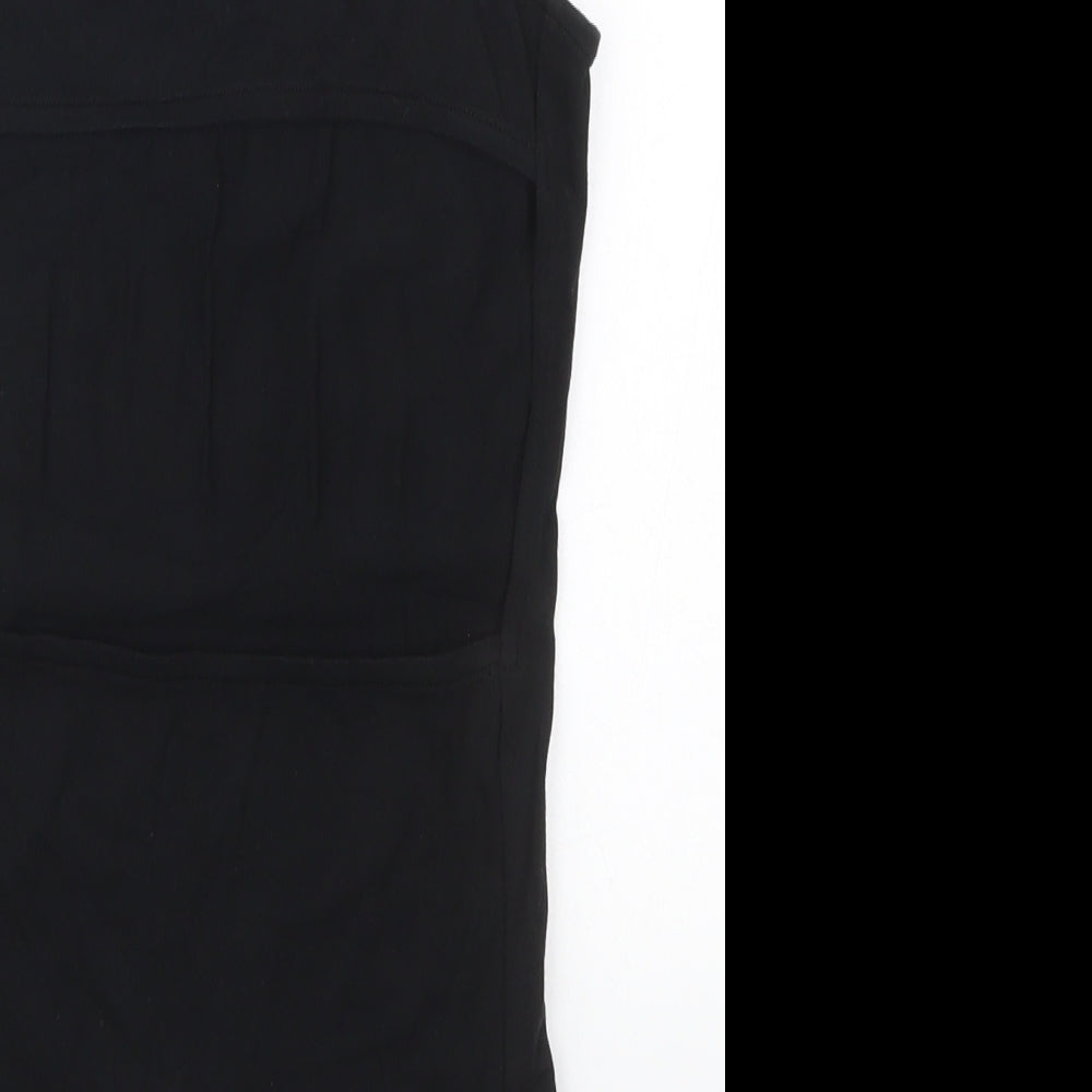 Topshop Womens Black  Cotton Bodysuit One-Piece Size 6  Button - Welcome to Paradise