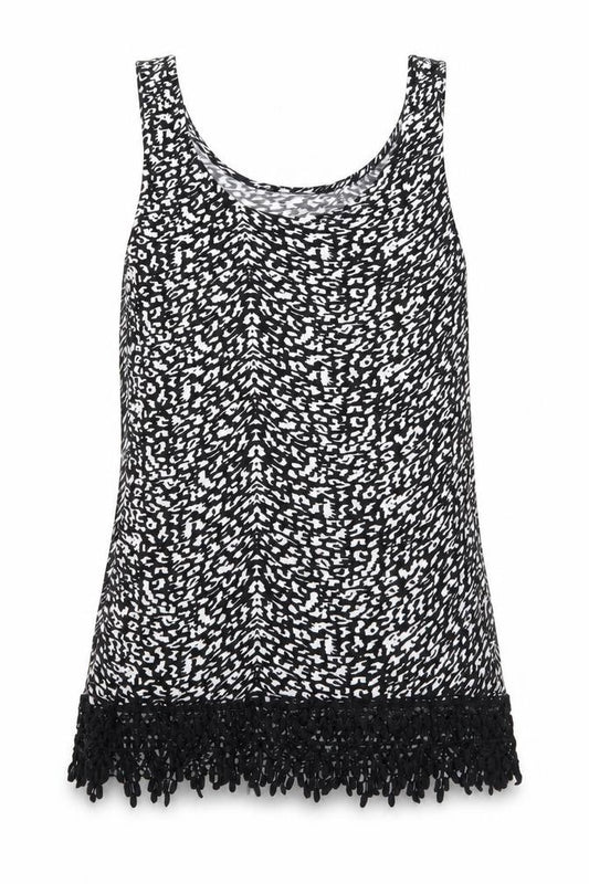 Papaya Womens Black  Viscose Basic Tank Size 8 Scoop Neck