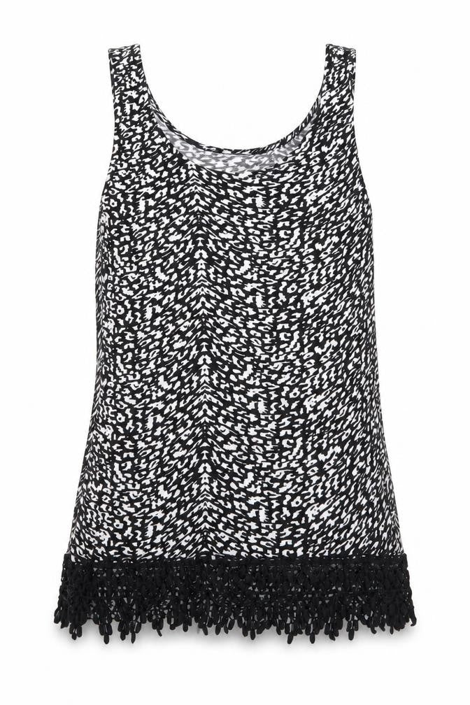 Papaya Womens Black  Viscose Basic Tank Size 8 Scoop Neck