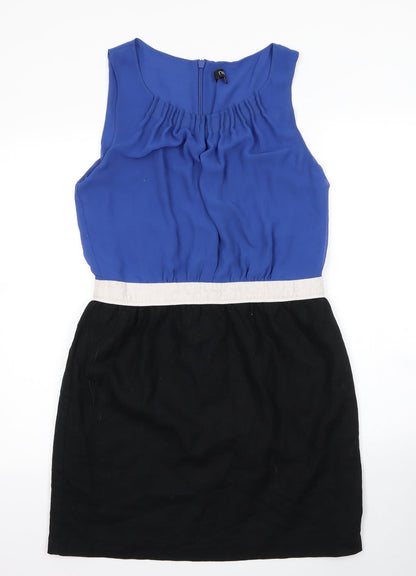 Next Womens Blue  Cotton A-Line  Size 12  Round Neck Zip