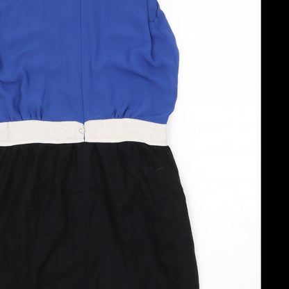 Next Womens Blue  Cotton A-Line  Size 12  Round Neck Zip