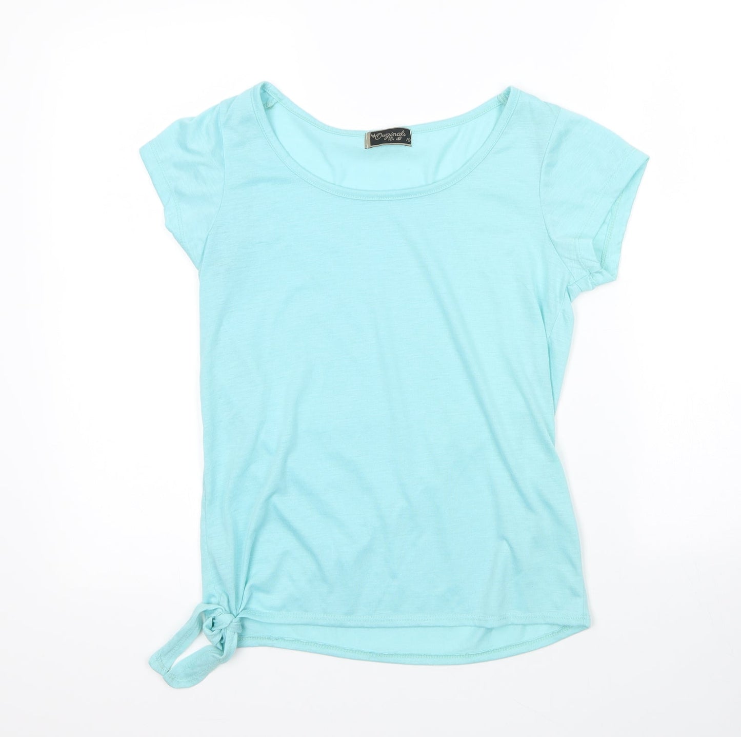 Originals Womens Blue  Viscose Basic T-Shirt Size 10 Round Neck