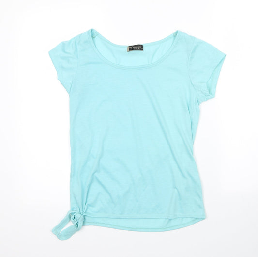 Originals Womens Blue  Viscose Basic T-Shirt Size 10 Round Neck
