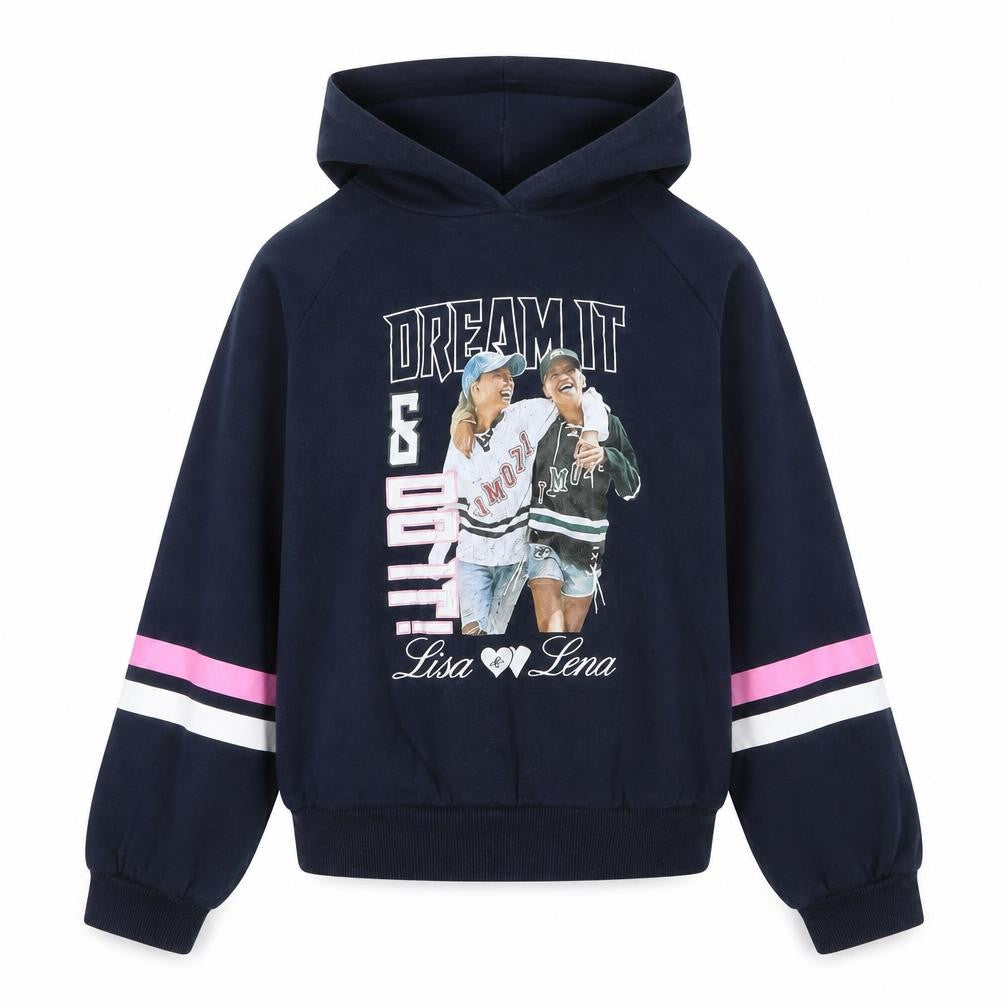 H&M Girls Blue  Cotton Pullover Hoodie Size 9 Years
