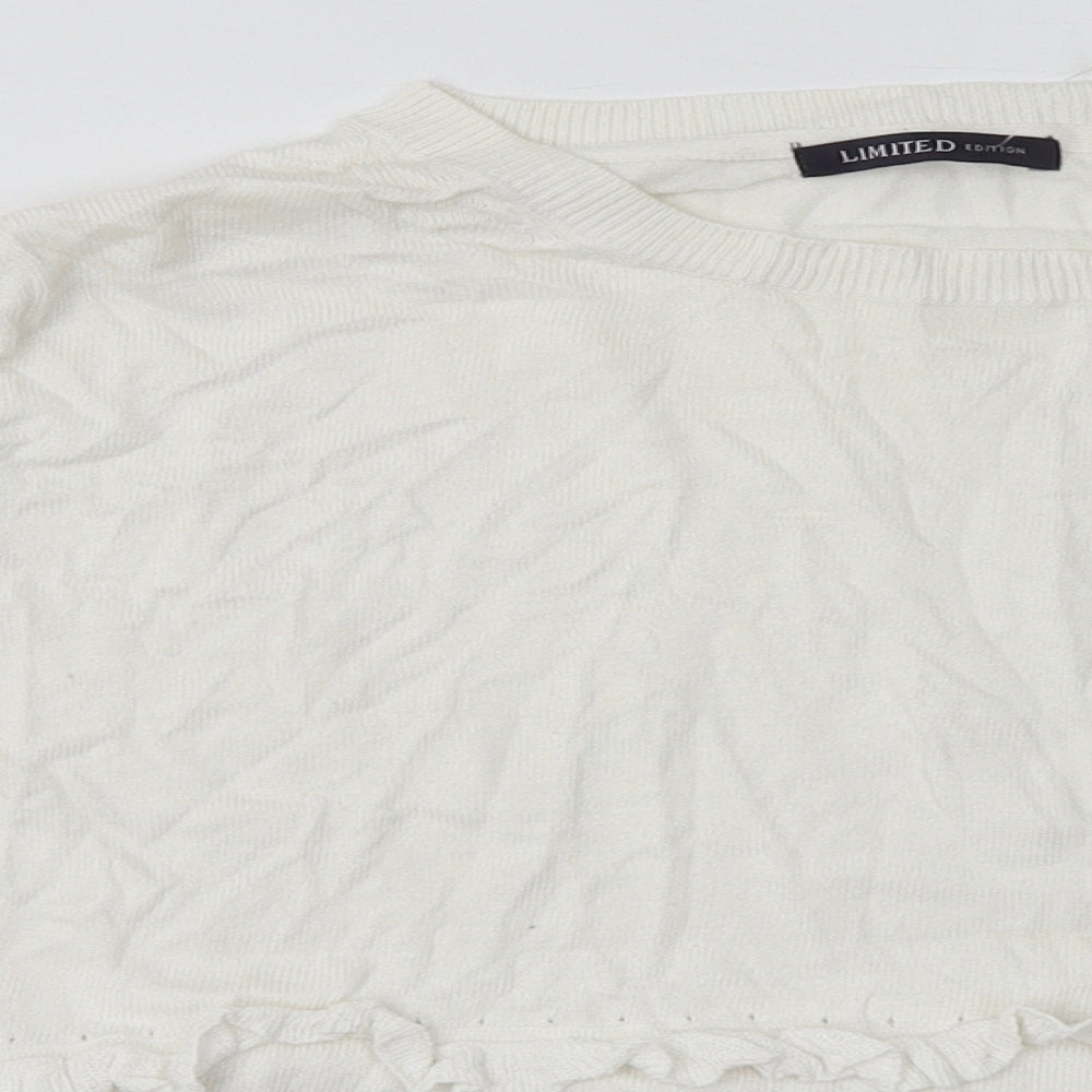 Marks and Spencer Womens White  Viscose Pullover Sweatshirt Size 12  Pullover