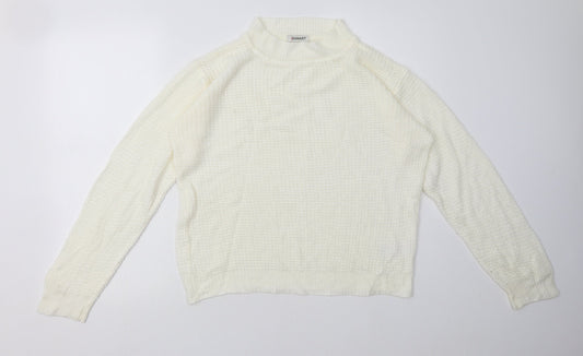 Damart Womens White  Acrylic Pullover Sweatshirt Size 14  Pullover