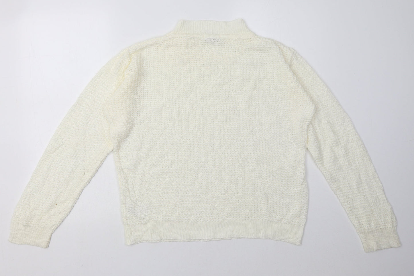 Damart Womens White  Acrylic Pullover Sweatshirt Size 14  Pullover
