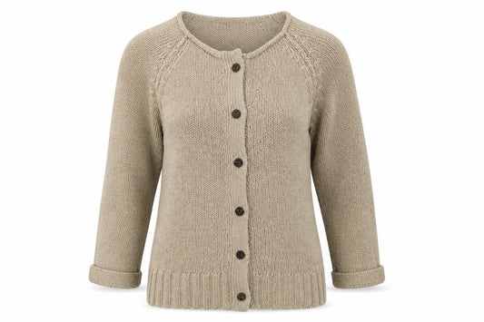Preworn Womens Brown Crew Neck  Acrylic Cardigan Jumper Size S