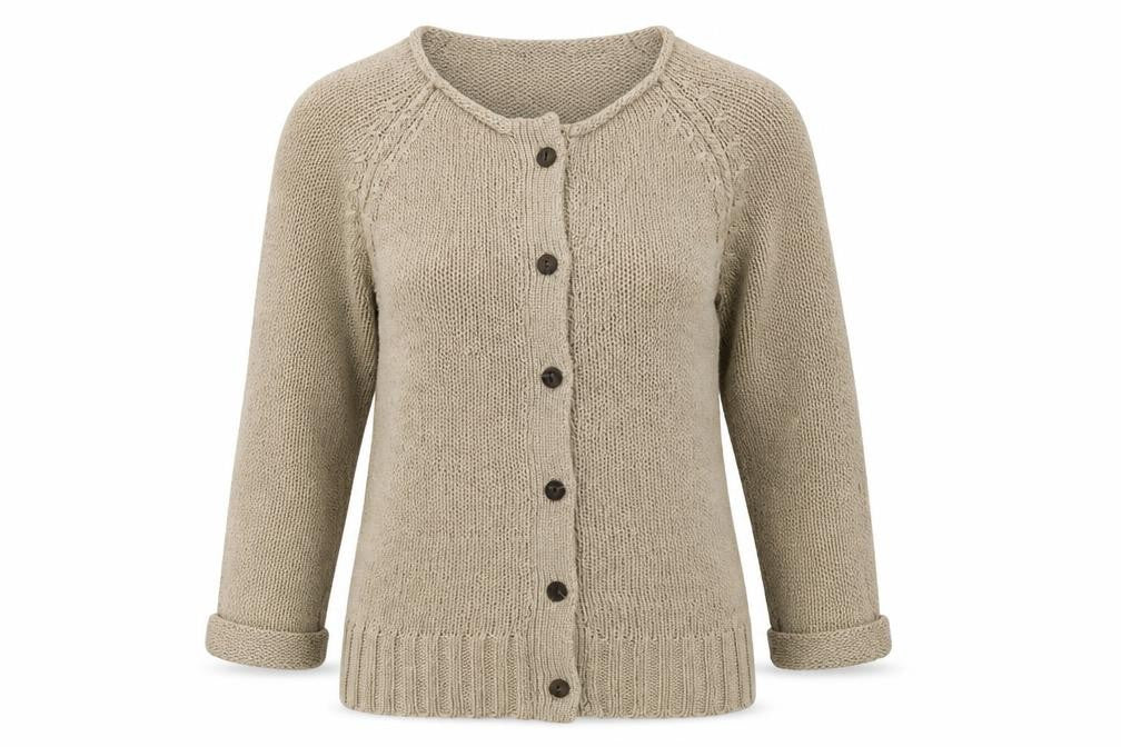 Preworn Womens Brown Crew Neck  Acrylic Cardigan Jumper Size S