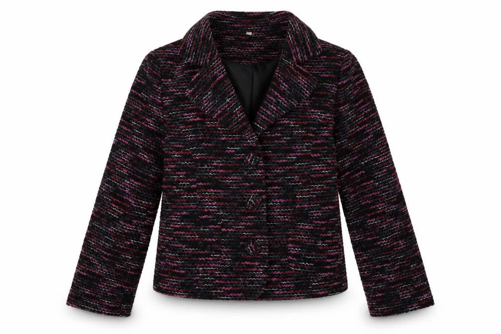 EWM Womens Pink Geometric  Jacket Blazer Size 16  Button