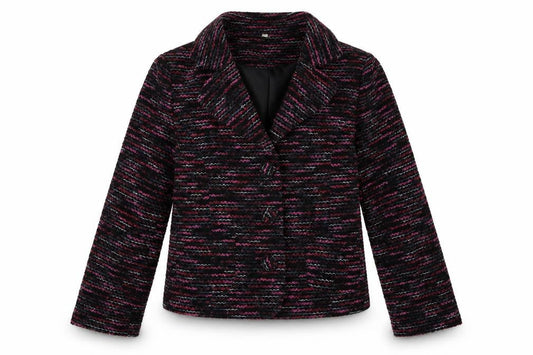 EWM Womens Pink Geometric  Jacket Blazer Size 16  Button