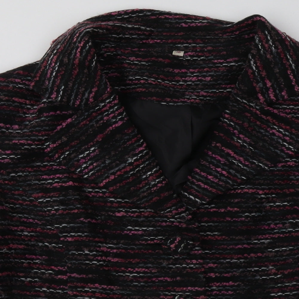 EWM Womens Pink Geometric  Jacket Blazer Size 16  Button