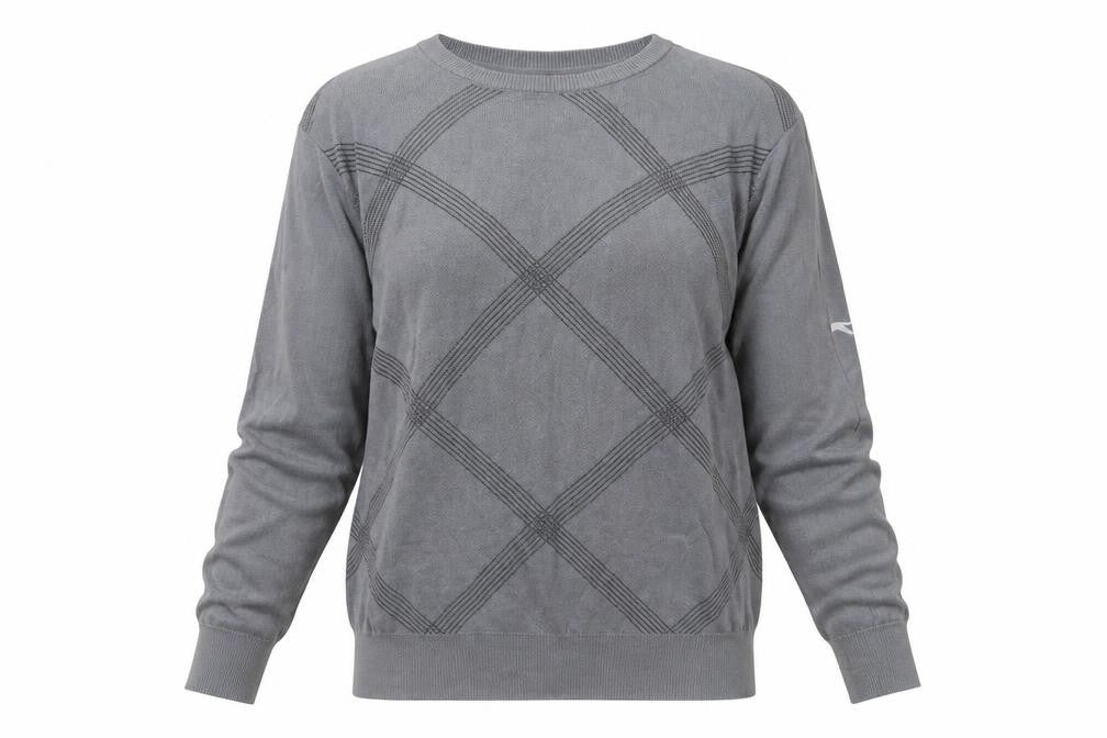 Slazenger Womens Grey Argyle/Diamond Cotton Pullover Sweatshirt Size 14  Pullover
