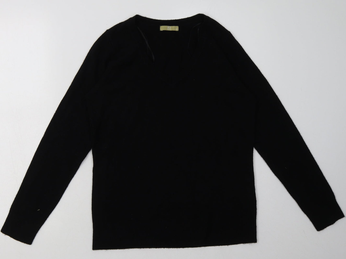 Sainsburys Womens Black  Acrylic Pullover Sweatshirt Size 12  Pullover
