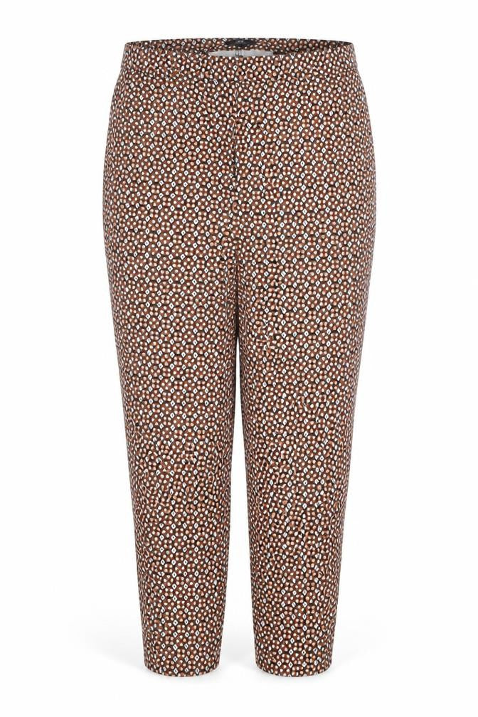 H&M Womens Black Geometric Cotton Trousers  Size 14 L26 in Slim