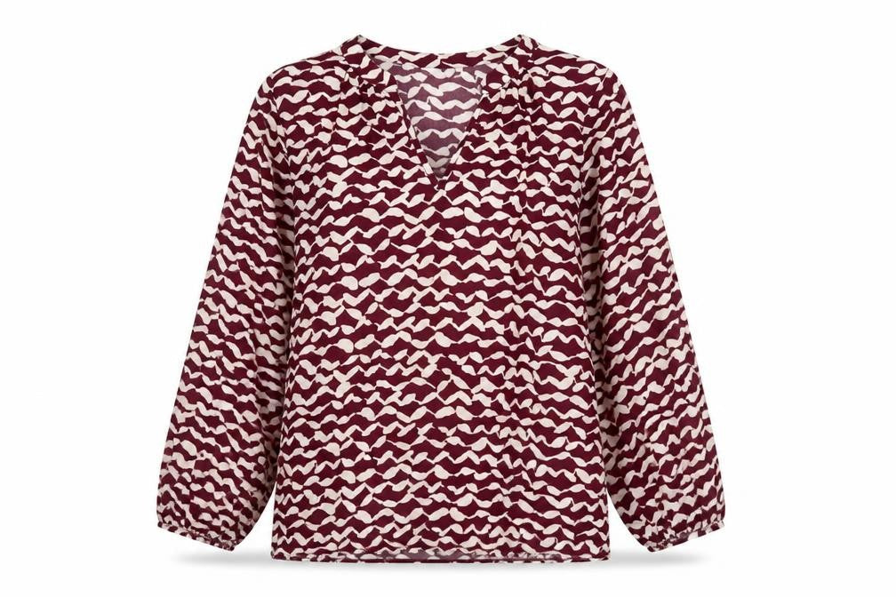 Live Womens Purple Geometric Viscose Basic Blouse Size 12 V-Neck