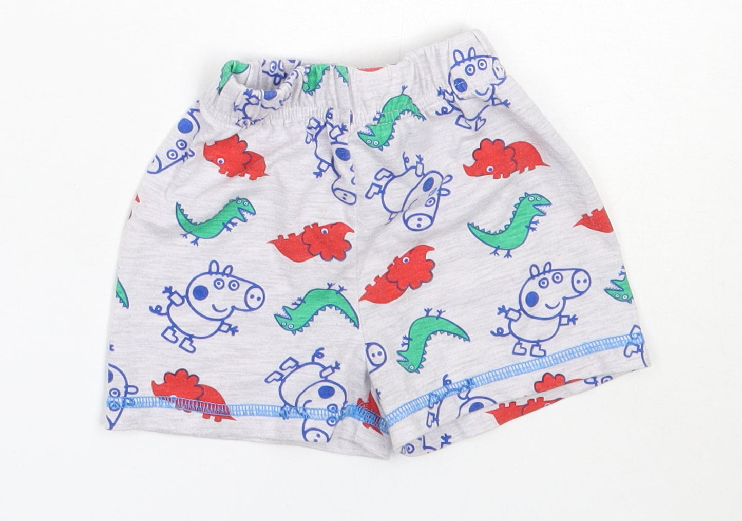 Nutmeg Boys Grey Solid Polyester Capri Sleep Shorts Size 12-18 Months   - peppa pig