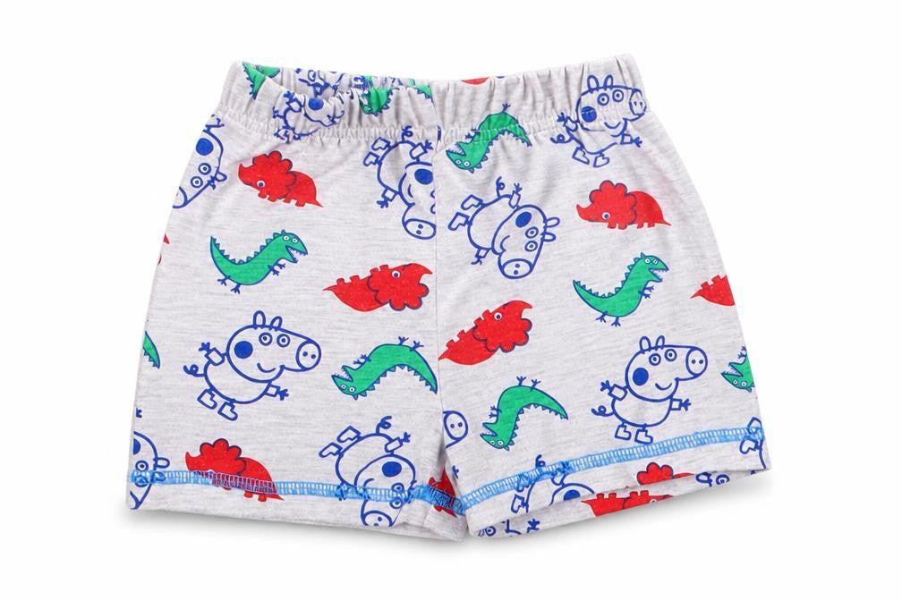 Nutmeg Boys Grey Solid Polyester Capri Sleep Shorts Size 12-18 Months   - peppa pig