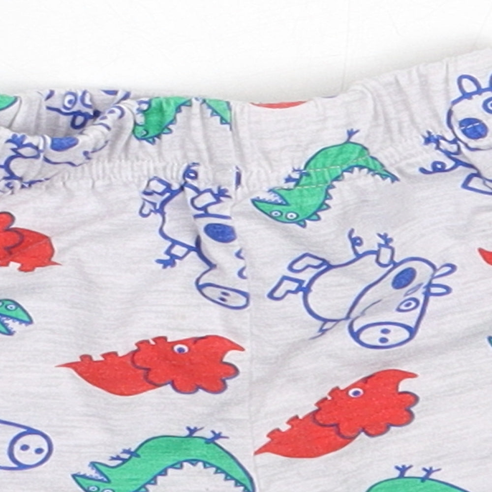 Nutmeg Boys Grey Solid Polyester Capri Sleep Shorts Size 12-18 Months   - peppa pig