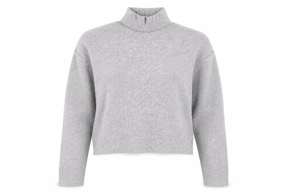 Topshop Womens Grey High Neck  Viscose Pullover Jumper Size 6